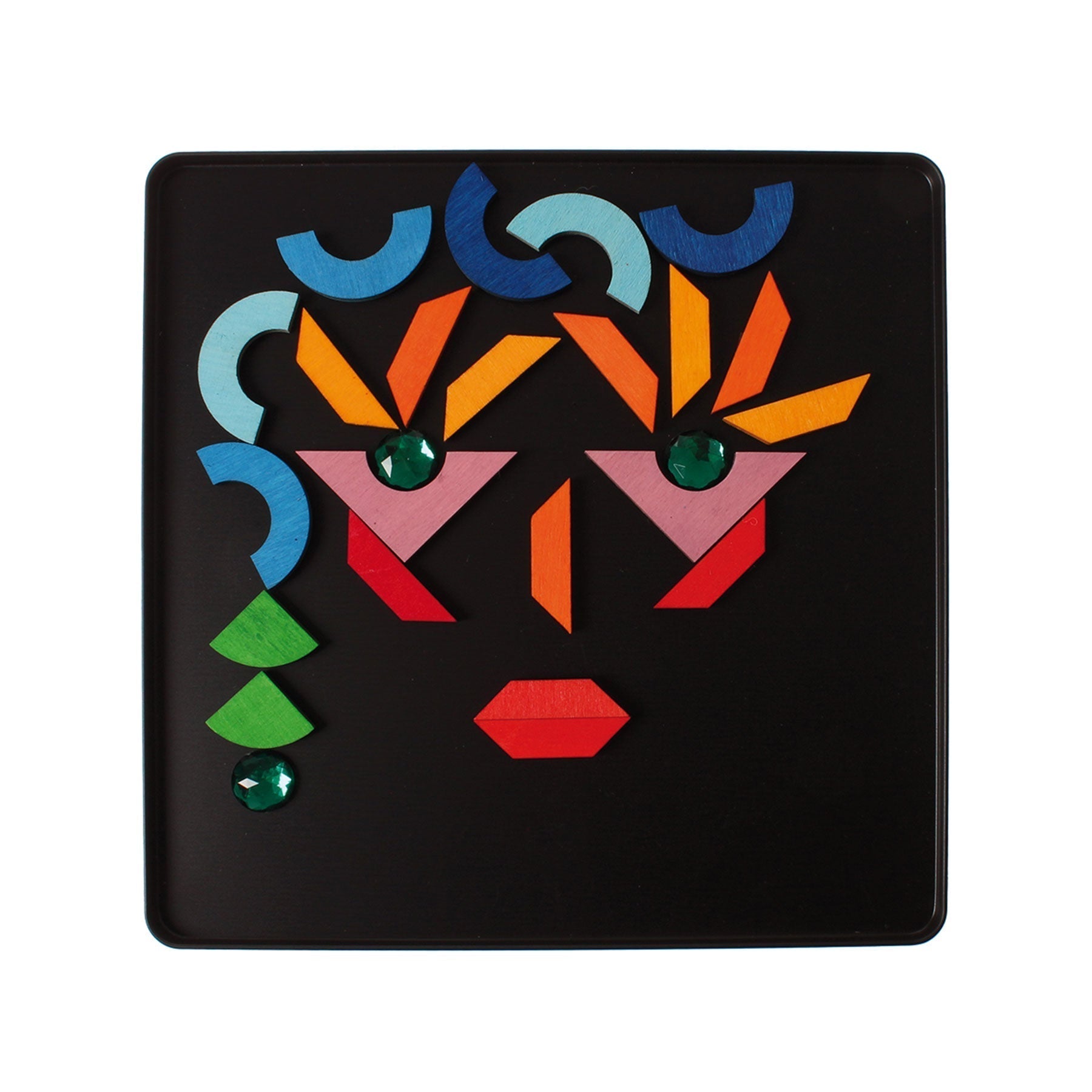 GRIMM'S mini magnetic Puzzle Triangle, Square, Circle with Sparkling Parts