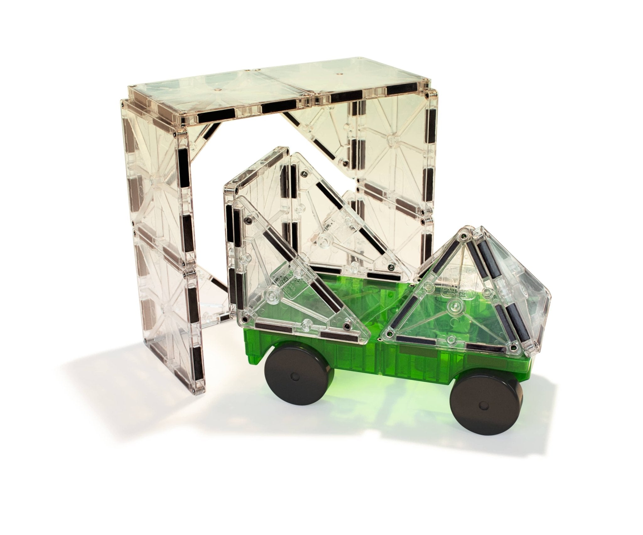 MAGNA-TILES Cars 2 Piece Expansion Set : Green & Yellow